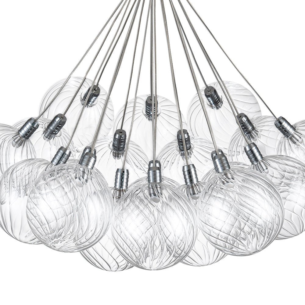 Modern Dimmable LED Cluster Glass Bubble Chandelier - LightfixturesUAE