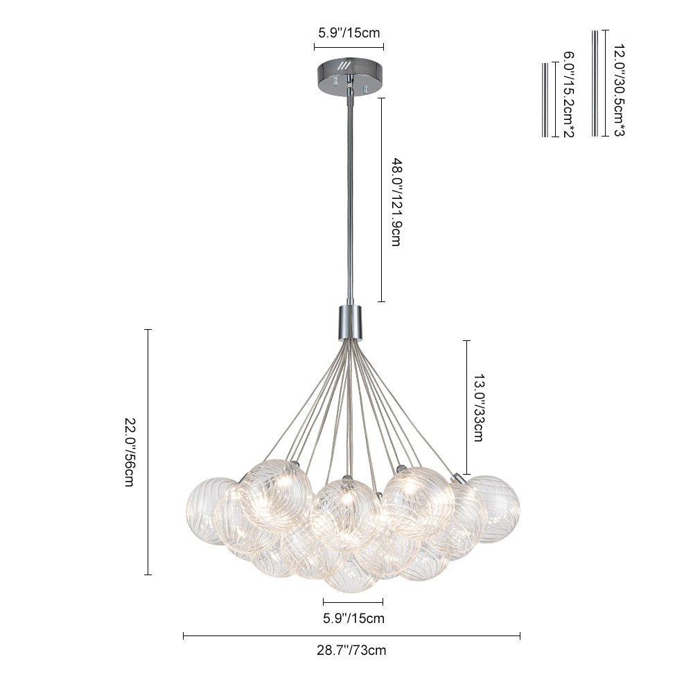 Modern Dimmable LED Cluster Glass Bubble Chandelier - LightfixturesUAE