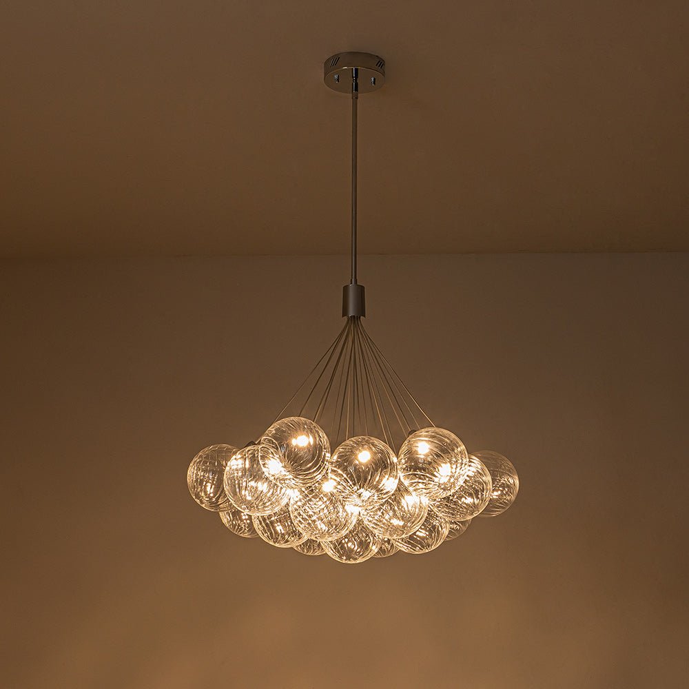 Modern Dimmable LED Cluster Glass Bubble Chandelier - LightfixturesUAE