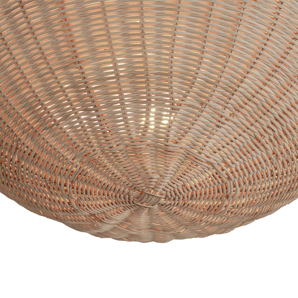 Modern Farmhouse 2 - Light Scallop Rattan Semi - Flush Mount - LightfixturesUAE