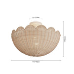 Modern Farmhouse 2 - Light Scallop Rattan Semi - Flush Mount - LightfixturesUAE