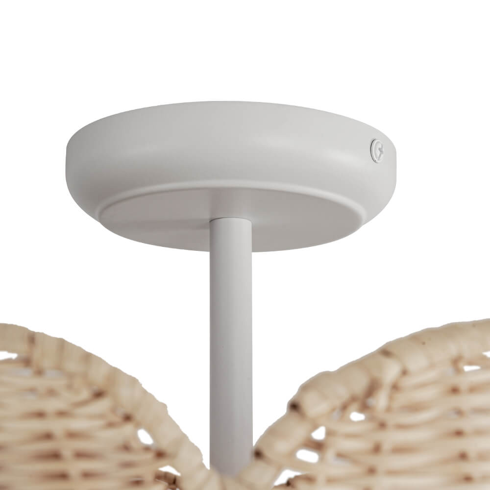 Modern Farmhouse 2 - Light Scallop Rattan Semi - Flush Mount - LightfixturesUAE