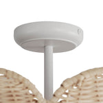 Modern Farmhouse 2 - Light Scallop Rattan Semi - Flush Mount - LightfixturesUAE