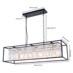 Modern Farmhouse Crystal Strips 5 Light Black Linear Chandelier - LightfixturesUAE