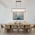 Modern Farmhouse Crystal Strips 5 Light Black Linear Chandelier - LightfixturesUAE