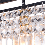 Modern Farmhouse Crystal Strips 5 Light Black Linear Chandelier - LightfixturesUAE