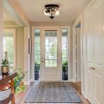 Modern Farmhouse Glass 2 - Light Flush Mount Ceiling Light - LightfixturesUAE