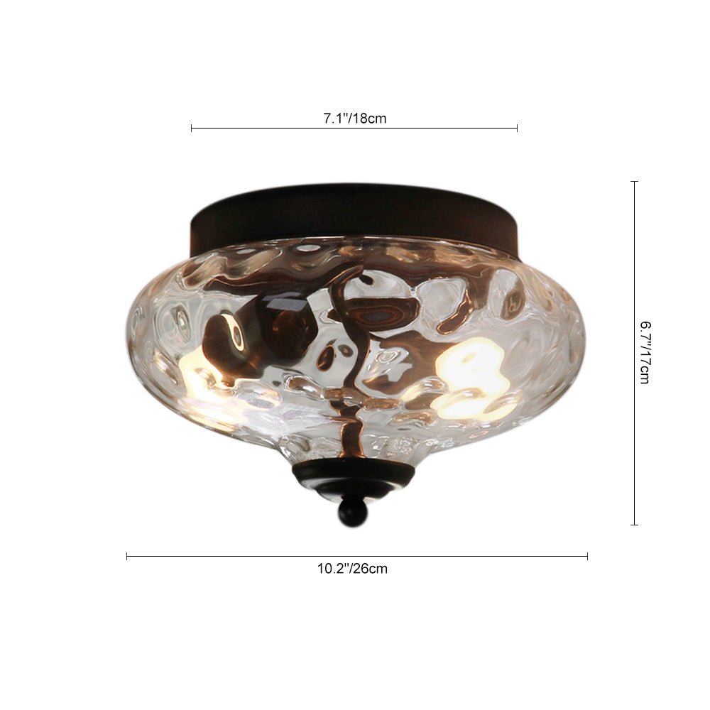 Modern Farmhouse Glass 2 - Light Flush Mount Ceiling Light - LightfixturesUAE