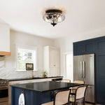 Modern Farmhouse Glass 2 - Light Flush Mount Ceiling Light - LightfixturesUAE