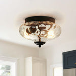 Modern Farmhouse Glass 2 - Light Flush Mount Ceiling Light - LightfixturesUAE