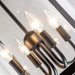 Modern Farmhouse Lantern Round Glass Chandelier - LightfixturesUAE