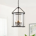 Modern Farmhouse Lantern Round Glass Chandelier - LightfixturesUAE