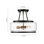 Modern Farmhouse Semi Flush Mount in Open Clear Glass - LightfixturesUAE