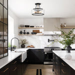 Modern Farmhouse Semi Flush Mount in Open Clear Glass - LightfixturesUAE
