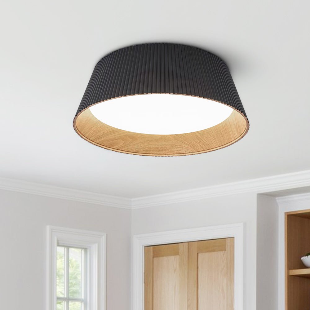 Modern Fluted Ribbed Round LED Flush Mount Ceiling Light - LightfixturesUAE