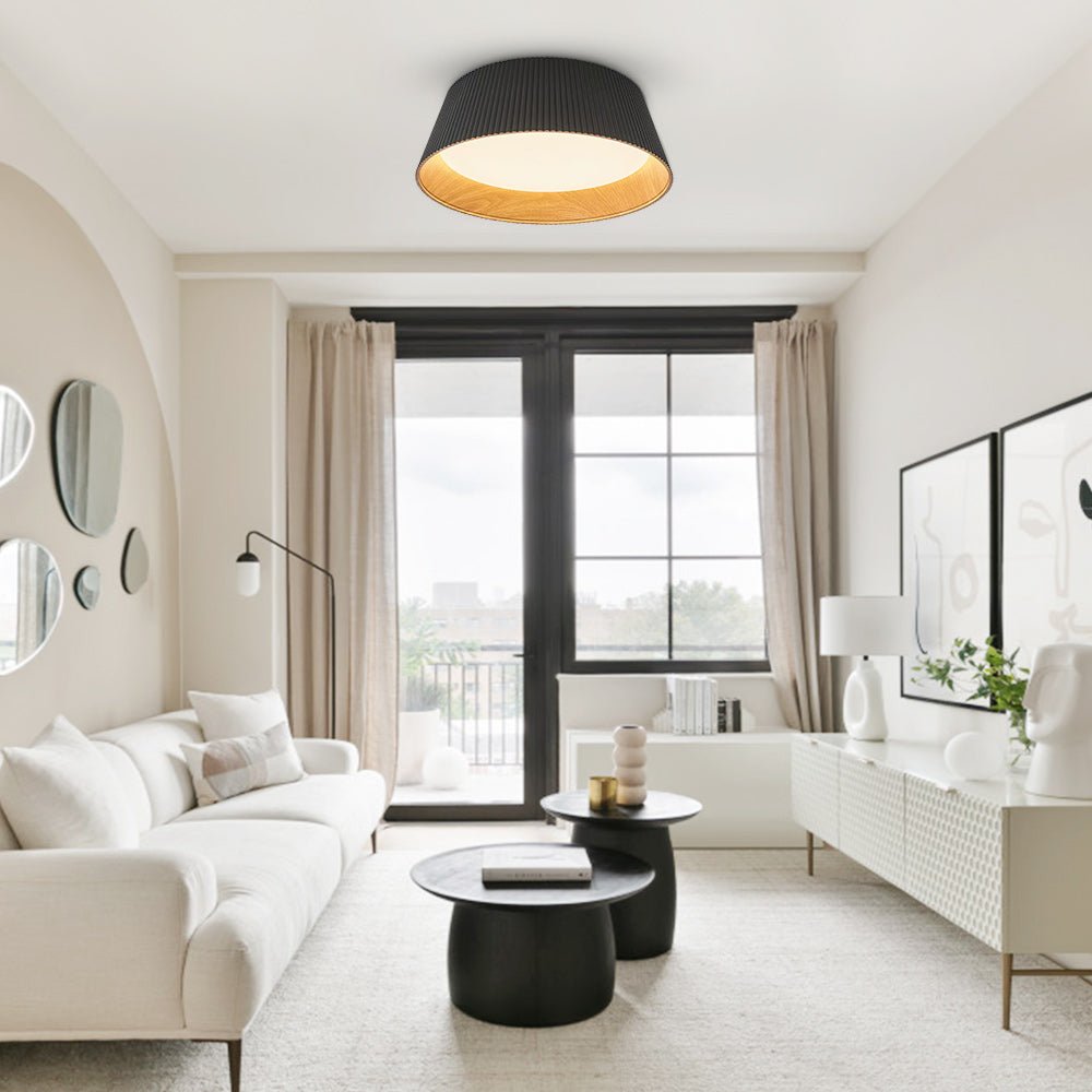 Modern Fluted Ribbed Round LED Flush Mount Ceiling Light - LightfixturesUAE
