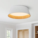 Modern Fluted Ribbed Round LED Flush Mount Ceiling Light - LightfixturesUAE