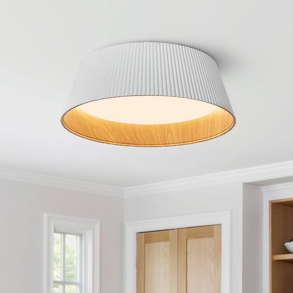 Modern Fluted Ribbed Round LED Flush Mount Ceiling Light - LightfixturesUAE