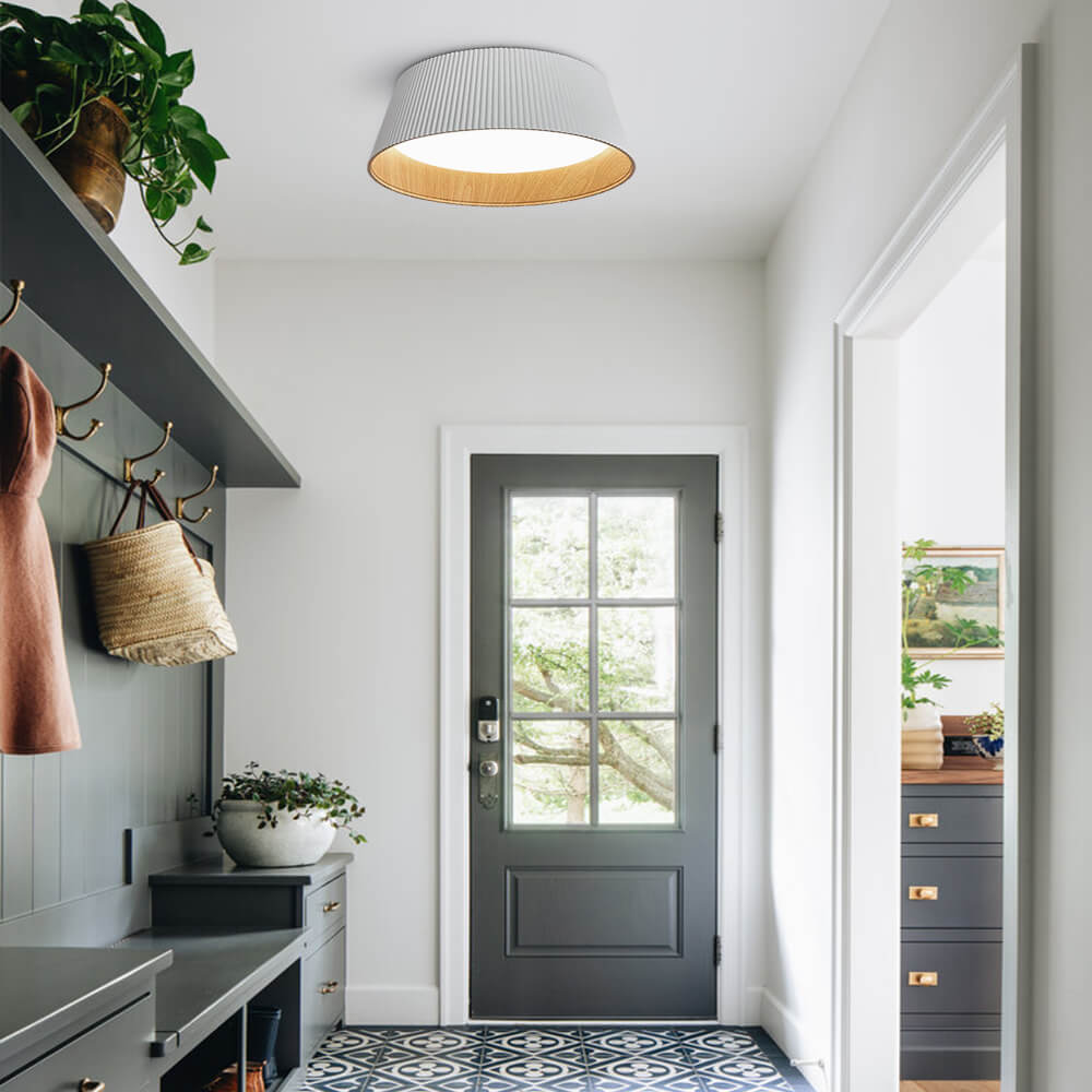 Modern Fluted Ribbed Round LED Flush Mount Ceiling Light - LightfixturesUAE