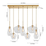Modern Geometric 7 - Light Clear Glass Chandelier - LightfixturesUAE