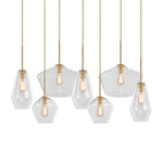 Modern Geometric 7 - Light Clear Glass Chandelier - LightfixturesUAE