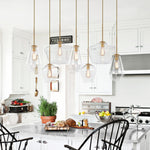 Modern Geometric 7 - Light Clear Glass Chandelier - LightfixturesUAE