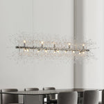 Modern Glam 15 - Light Starburst Dandelion Crystal Glass Linear Chandelier - LightfixturesUAE