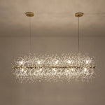 Modern Glam 15 - Light Starburst Dandelion Crystal Glass Linear Chandelier - LightfixturesUAE