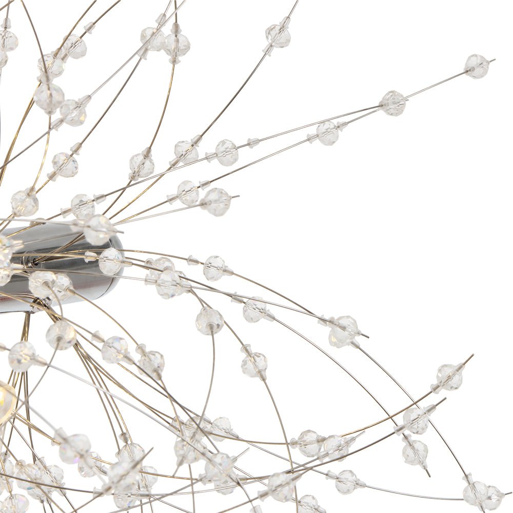 Modern Glam 15 - Light Starburst Dandelion Crystal Glass Linear Chandelier - LightfixturesUAE