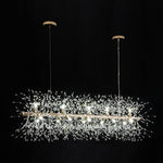 Modern Glam 15 - Light Starburst Dandelion Crystal Glass Linear Chandelier - LightfixturesUAE