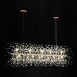 Modern Glam 15 - Light Starburst Dandelion Crystal Glass Linear Chandelier - LightfixturesUAE