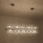 Modern Glam 15 - Light Starburst Dandelion Crystal Glass Linear Chandelier - LightfixturesUAE