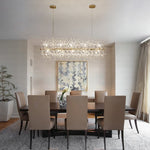 Modern Glam 15 - Light Starburst Dandelion Crystal Glass Linear Chandelier - LightfixturesUAE
