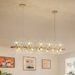 Modern Glam 15 - Light Starburst Dandelion Crystal Glass Linear Chandelier - LightfixturesUAE