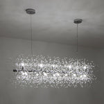 Modern Glam 15 - Light Starburst Dandelion Crystal Glass Linear Chandelier - LightfixturesUAE
