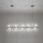 Modern Glam 15 - Light Starburst Dandelion Crystal Glass Linear Chandelier - LightfixturesUAE