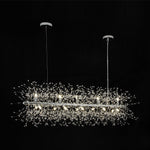 Modern Glam 15 - Light Starburst Dandelion Crystal Glass Linear Chandelier - LightfixturesUAE