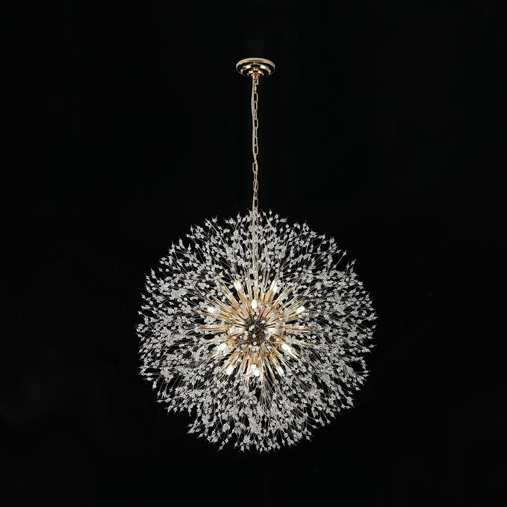 Modern Glam 16 - Light Starburst Dandelion Crystal Glass Chandelier - LightfixturesUAE