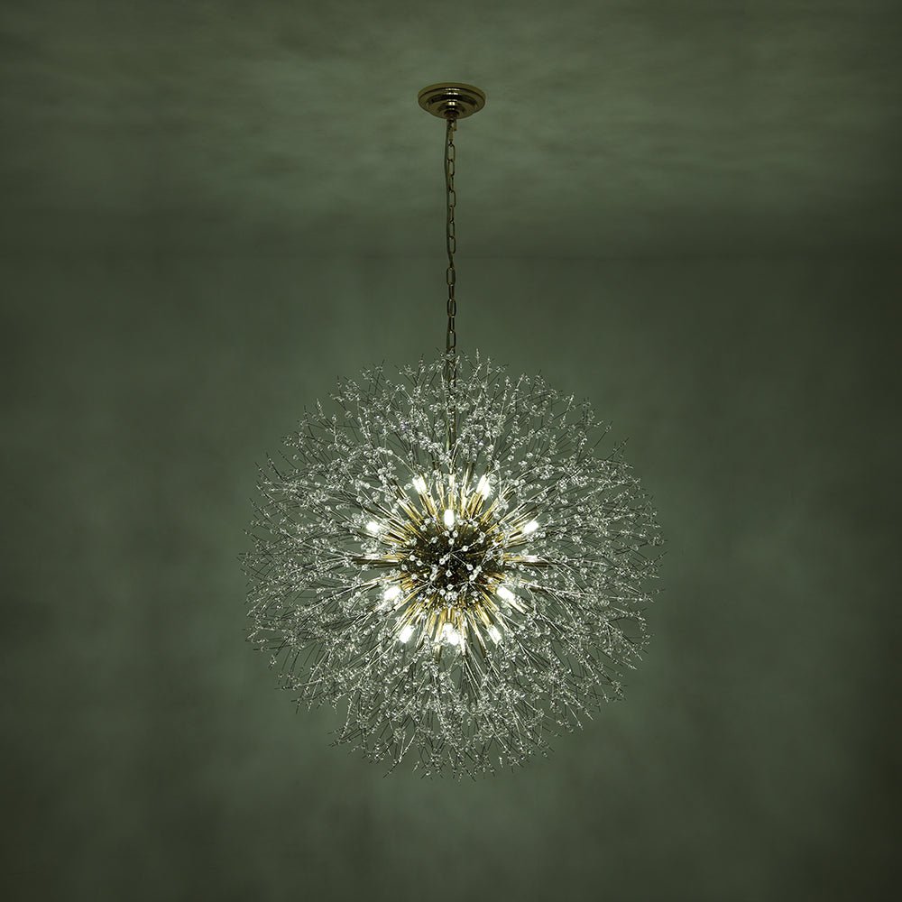 Modern Glam 16 - Light Starburst Dandelion Crystal Glass Chandelier - LightfixturesUAE