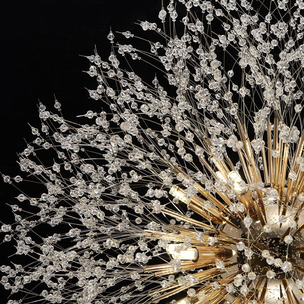 Modern Glam 16 - Light Starburst Dandelion Crystal Glass Chandelier - LightfixturesUAE