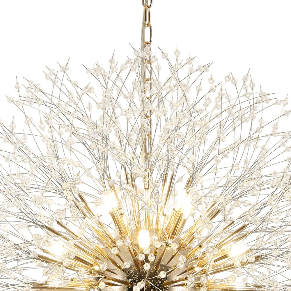 Modern Glam 16 - Light Starburst Dandelion Crystal Glass Chandelier - LightfixturesUAE