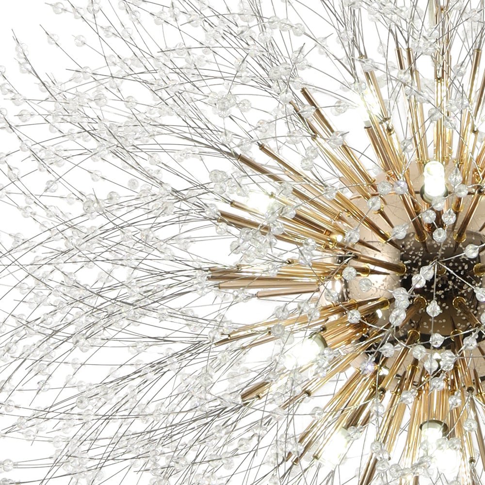 Modern Glam 16 - Light Starburst Dandelion Crystal Glass Chandelier - LightfixturesUAE