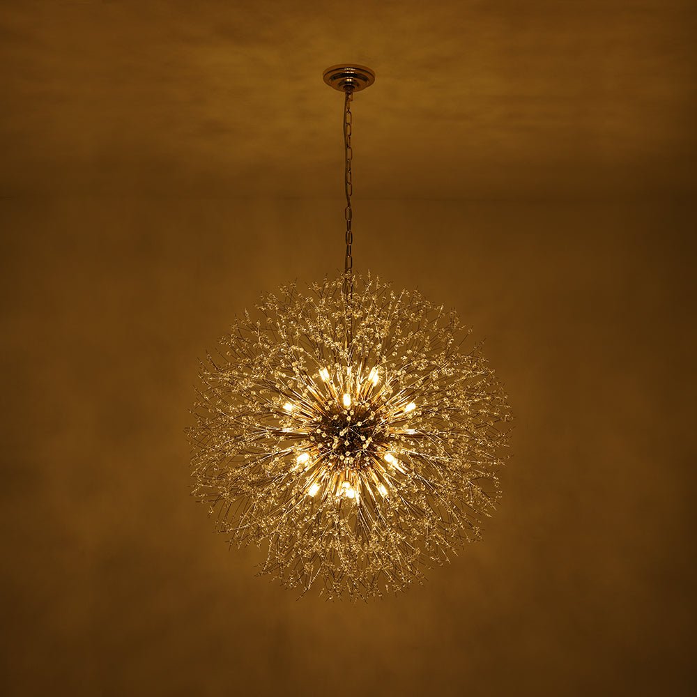 Modern Glam 16 - Light Starburst Dandelion Crystal Glass Chandelier - LightfixturesUAE