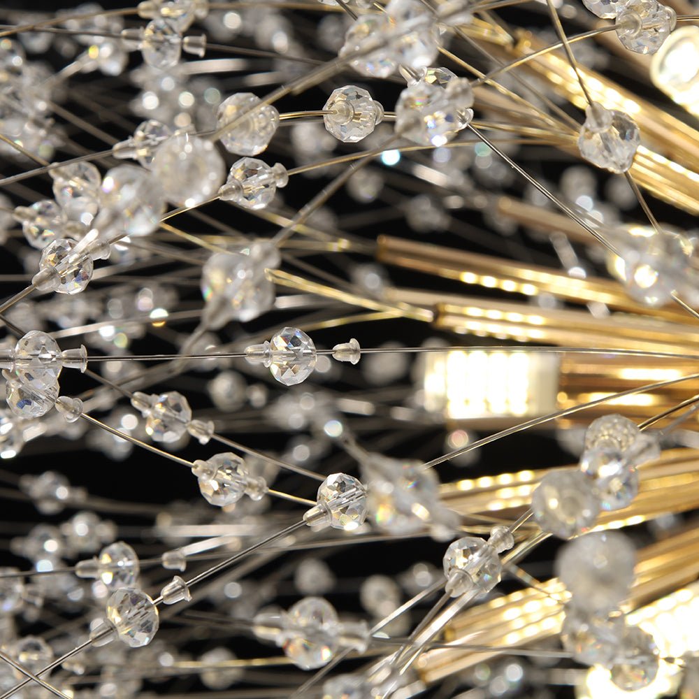 Modern Glam 16 - Light Starburst Dandelion Crystal Glass Chandelier - LightfixturesUAE