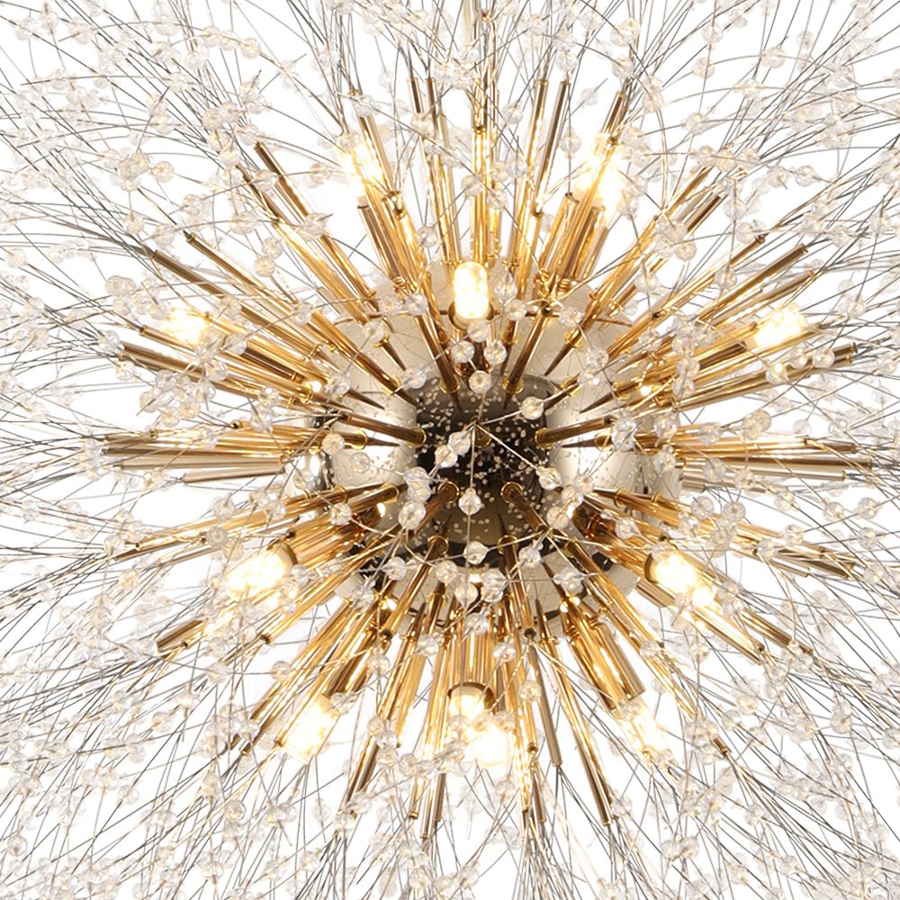 Modern Glam 16 - Light Starburst Dandelion Crystal Glass Chandelier - LightfixturesUAE