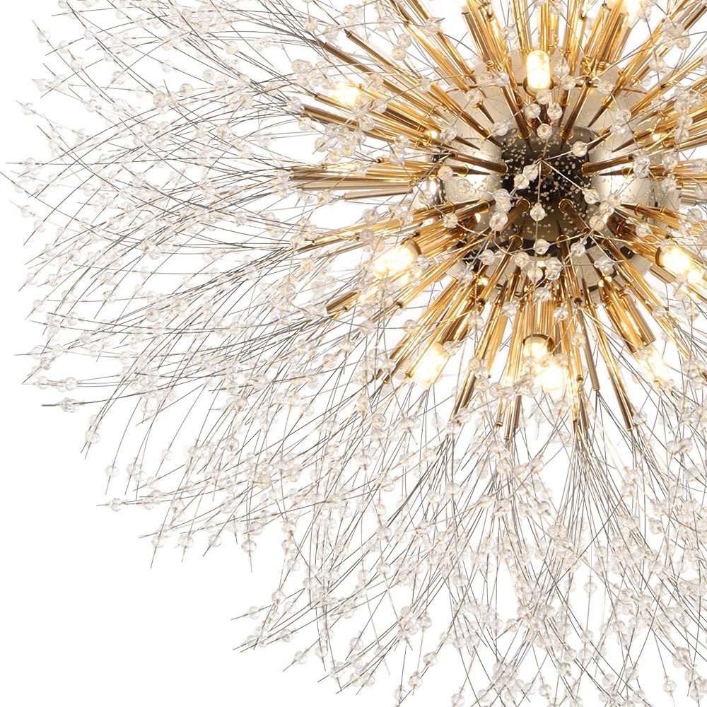 Modern Glam 16 - Light Starburst Dandelion Crystal Glass Chandelier - LightfixturesUAE