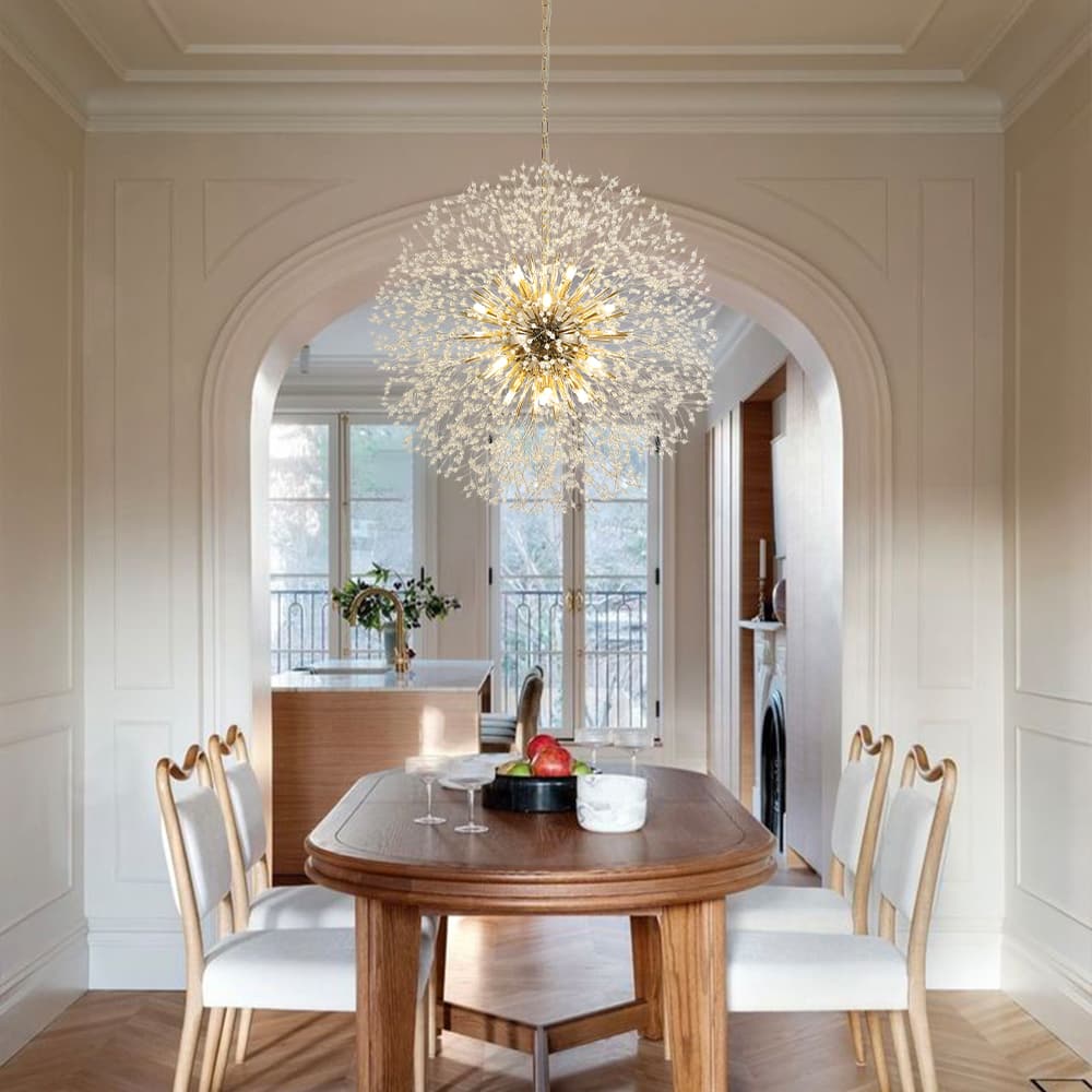 Modern Glam 16 - Light Starburst Dandelion Crystal Glass Chandelier - LightfixturesUAE