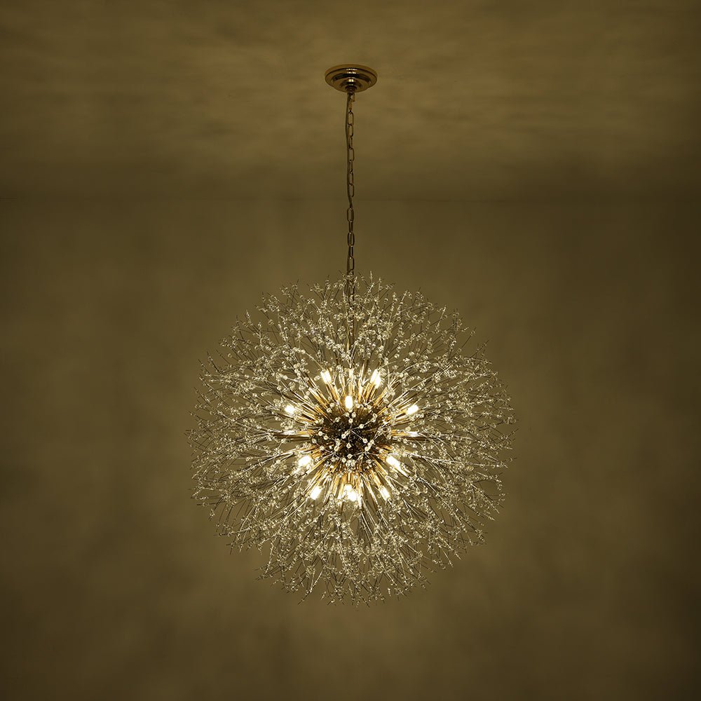 Modern Glam 16 - Light Starburst Dandelion Crystal Glass Chandelier - LightfixturesUAE