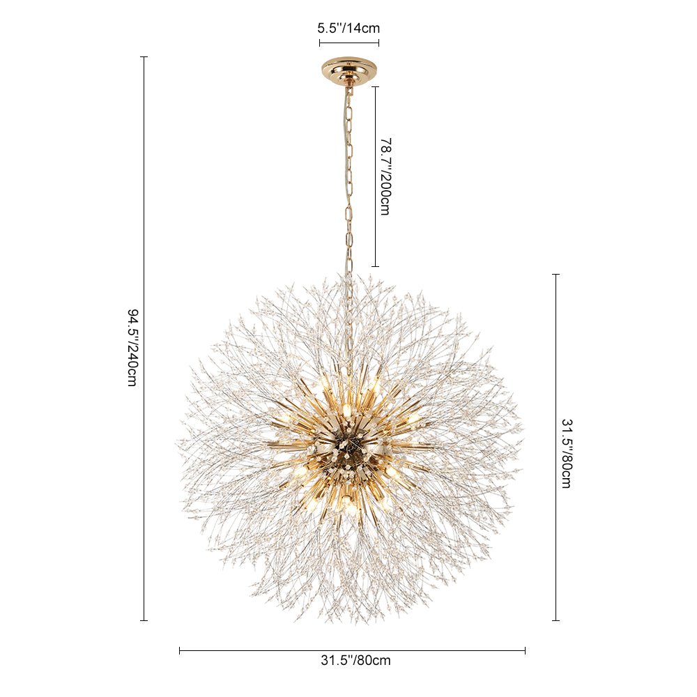 Modern Glam 16 - Light Starburst Dandelion Crystal Glass Chandelier - LightfixturesUAE