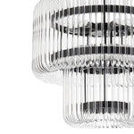 Modern Glam 9 - Light Two - Tiered Glass Rod Round Chandelier - LightfixturesUAE